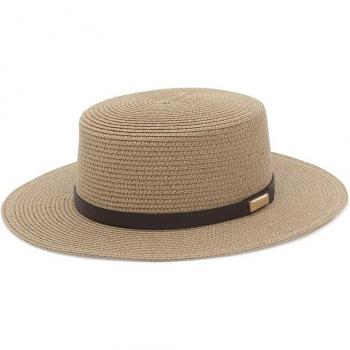 Sombrero de paja estilo Panamá con cinturón, protección solar, para hombre y mujer
