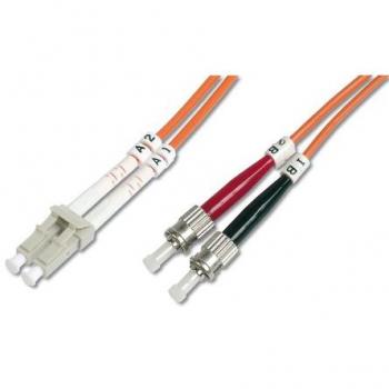 Conector LC a ST Cable de Fibra Óptica DIGITUS LWL OM2 1 m Naranja