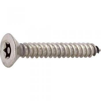 Vis à tôle à têtes fraisées profil en Torx avec tige filetée 38mm x 4.8mm, acier inoxydable, 10 pièces