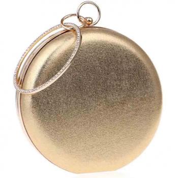 Evening Clutch Bag with Ring Handle and Chain for Women