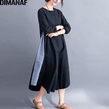 Robe Longue en Lin DIMANAF pour Femmes