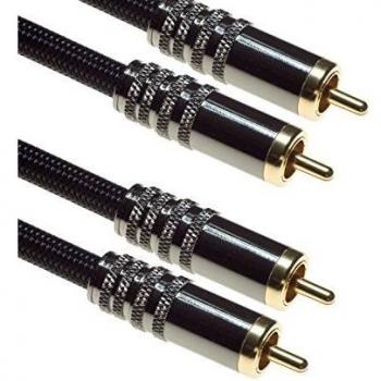Lyndahl Premium 0,75 m Audio‑Kabel mit metallischem Cinch-Stecker und Verriegelung, vergoldet