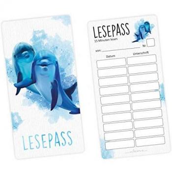 Nikima Lesepass Delfin Lesezeichen für Leseübungen 10-100 Stück