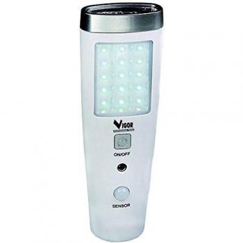 Lampada di Emergenza Vigor Leon – Torcia a LED con Batteria Li-Ion, 5 + 15 LED
