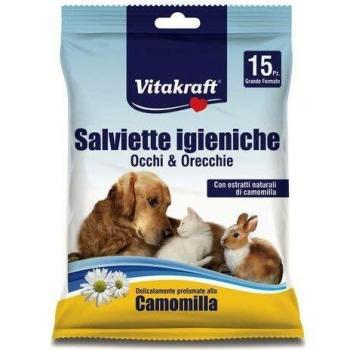 Vitakraft Salviette igieniche Occhi e Orecchie cm.20×20 15 pz