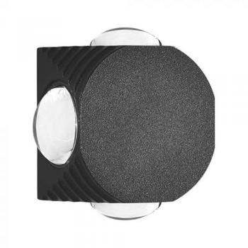 V-Tac Vt-2544 Lampada Da Parete Led 4w Rotonda Con 4 Fasci Luminosi Applique Da Muro 3000k Colore Nero Ip54 - Sku 10588