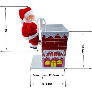 Santa Claus Climbing Ladder Christmas Ornament