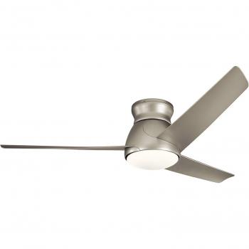Elstead Ventilatore da soffitto a 3 pale 152 cm con LED, nichel spazzolato, IP44