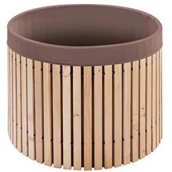 Regentonne BECKMANN Regenfass Größe 5 – Lärchenholz, beige (natur), ØxH: 112 × 88 cm