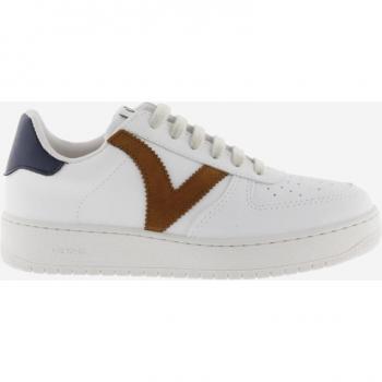 Sneakers Victoria Madrid in Pelle Bianco e Blu