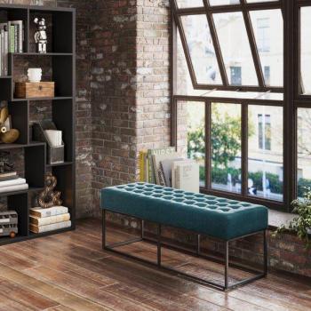 LPD Boden Yale Blue Fabric Bench