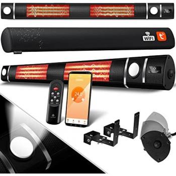Kesser - Riscaldatore da patio infrarossi 3000W con telecomando e copertura protettiva