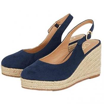 Riya Wide Fit Closed Toe Slingback Espadrille Wedge Sandals for Women