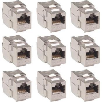 12 Pack RJ45 Keystone Jack Adapter Cat7 Cat6A Zinc Alloy 10GB