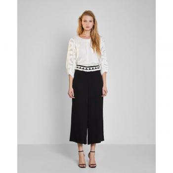 Vestido Palazzo Fluido con Detalle de Flecos