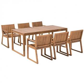 Rustic 6 Seater Garden Acacia Wood Dining Set