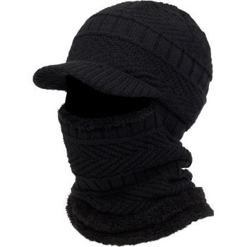 Three Color Thick Wool Hooded Cap - Windproof Neck Sweater Hat