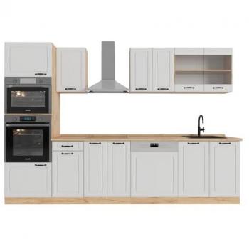 Vicco Casa di Campagna 300 cm Bianco/Quercia Dorata con Armadio Alto – R-Line, PL Rovere