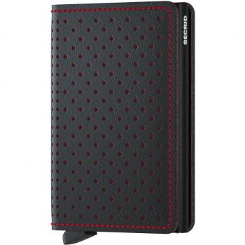Portfel Secrid Slimwallet Perforated - czarny i czerwony
