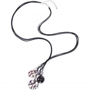 Mehrreihige Firetti Kette mit Anhänger und Acrylperle
