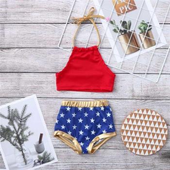 Traje de Baño de Bikini para Niñas con Estrellas - 1 a 6 Años