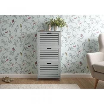 GFW Bergen Grey 3 Tier Shoe Cabinet