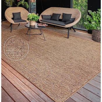 Tappeto Cucina Da Esterno Balcone Lavabile In Lavatrice Motivo Boho Monocolore 160x220 cm, Beige