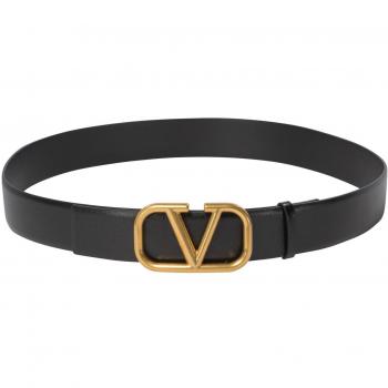 Valentino Garavani Men's vlogo Signature Belt in Black | Size 115 | 5Y2T0Q87ECU0NO