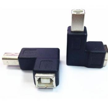 Right Angle 90 Degree USB 2.0 B Male to Female Extension Adapter