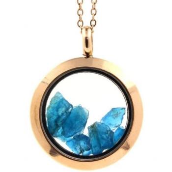 Neonblauw Apatie Collier met Goudroze