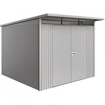 Biohort Gerätehaus AvantGarde A7 – Doppel­tür, 260 × 300 cm – Silber‑Metallic