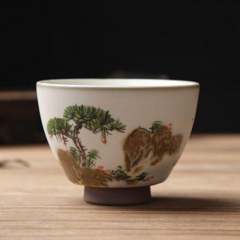 Handgemalt‑Landschafts-Tasse „Pu’er‑Meister“