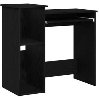 Scrivania con Mensole in Legno Nero 84x40x78 cm