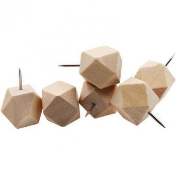 18pcs Decorative Wood Push Pins for Photos