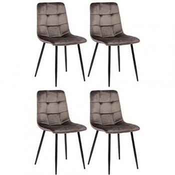 Set di 4 sedie da pranzo Tilde in tessuto grigio