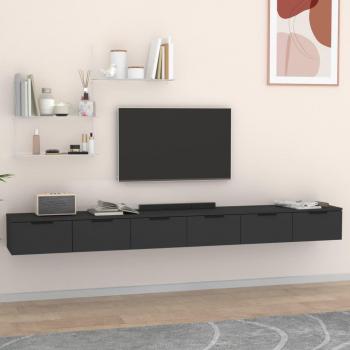 VidaXL Wandschränke 2 Stk. Schwarz 102x30x20 cm Holzwerkstoff