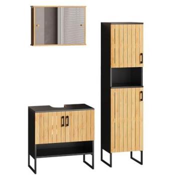 Set de Muebles de Baño Vayra: 3 Elementos en Bambú (Vicco)