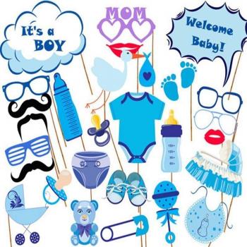 Lovely Baby Shower Decorations Photo Booth Props It's A Boy or Girl Gender Reveal Party Decorations Favor Supplies