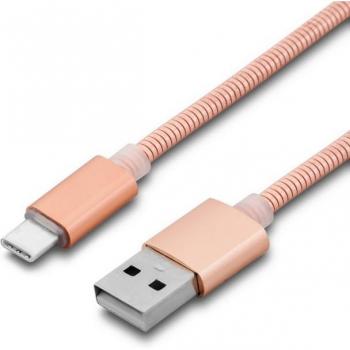 Unotec Cable Metálico USB-C a USB 1m Rosa Dorado