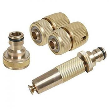 Silverline 4pc Brass Fittings Set