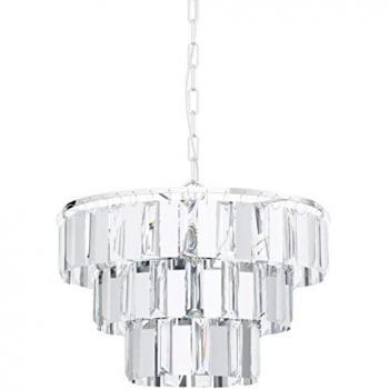 Lampadario Moderno Erseka 5x E14 Cromo e Cristallo