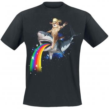 T-shirt à manches courtes amusant de Goodie Two Sleeves - Bucking Sharkaroo - S à 4XL - pour homme - noir