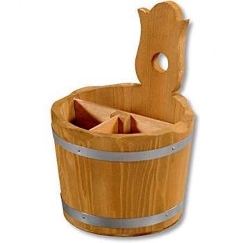 Kesper Tonneau en bois de pin, 3 compartiments, couleur marron