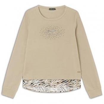 Felpa con inserto effetto camicia e dettagli dorati