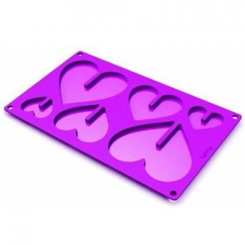 Lékué - Molde 3D, diseño corazones, color magenta