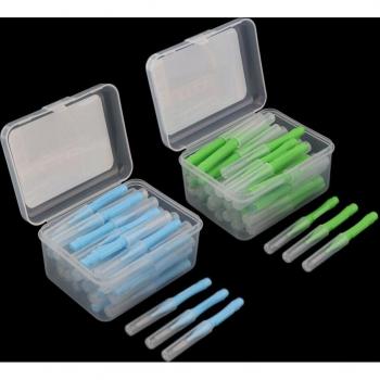 80-Piece Interdental Toothpick Kit with Organizer - Blue and Green
