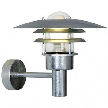 Lønstrup 32 Outdoor Wall Light by Nordlux – Galvanized Finish, E27, Silver