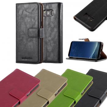 Funda de Lujo para Samsung Galaxy S8 - Marrón Capuchino, Protección Magnética, Tarjetero y Soporte