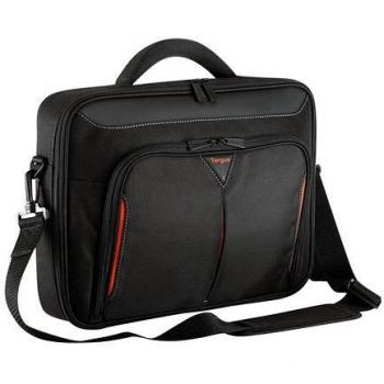 Targus Classic+ Clamshell Laptop Bag 14.1 Black Red - Re-enforced adjustable padded handle for extra comfort - functional design, quality & durability