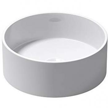 Lavabo Sogood 40x40x15 cm – Vasque ronde blanche pour salle de bains